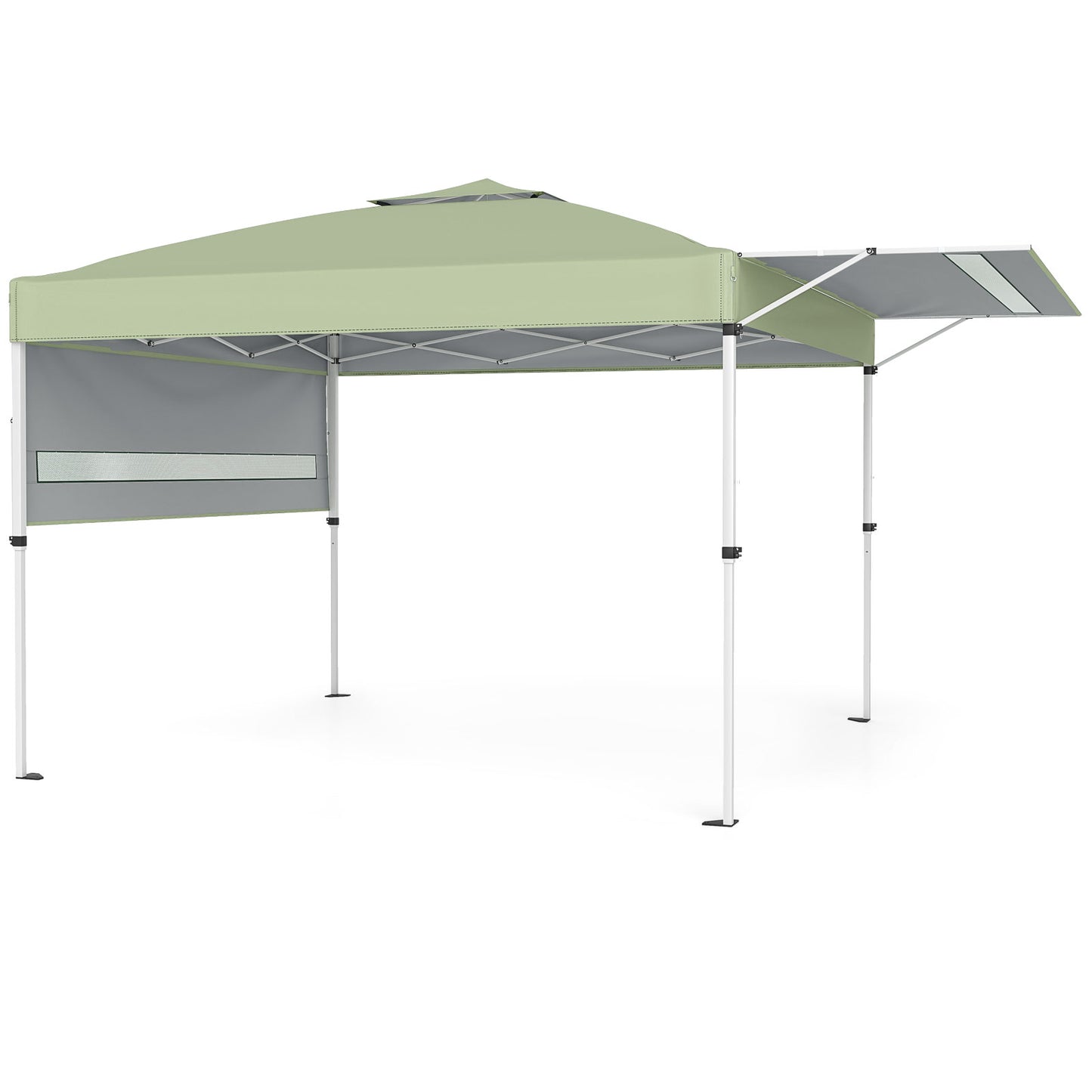 Blue 10x17 feet pop-up canopy tent with dual adjustable awnings, outdoor shade from Wilsons Home Store.