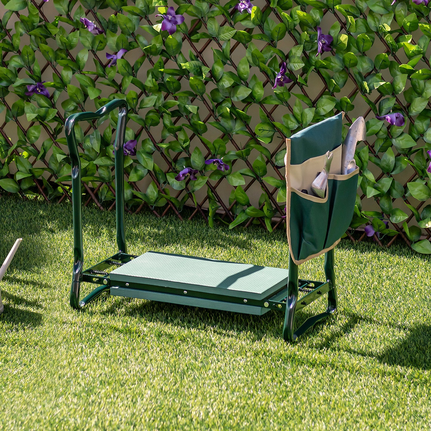 Garden Kneeler and Seat Folding Sturdy Gardening Stool-Black
