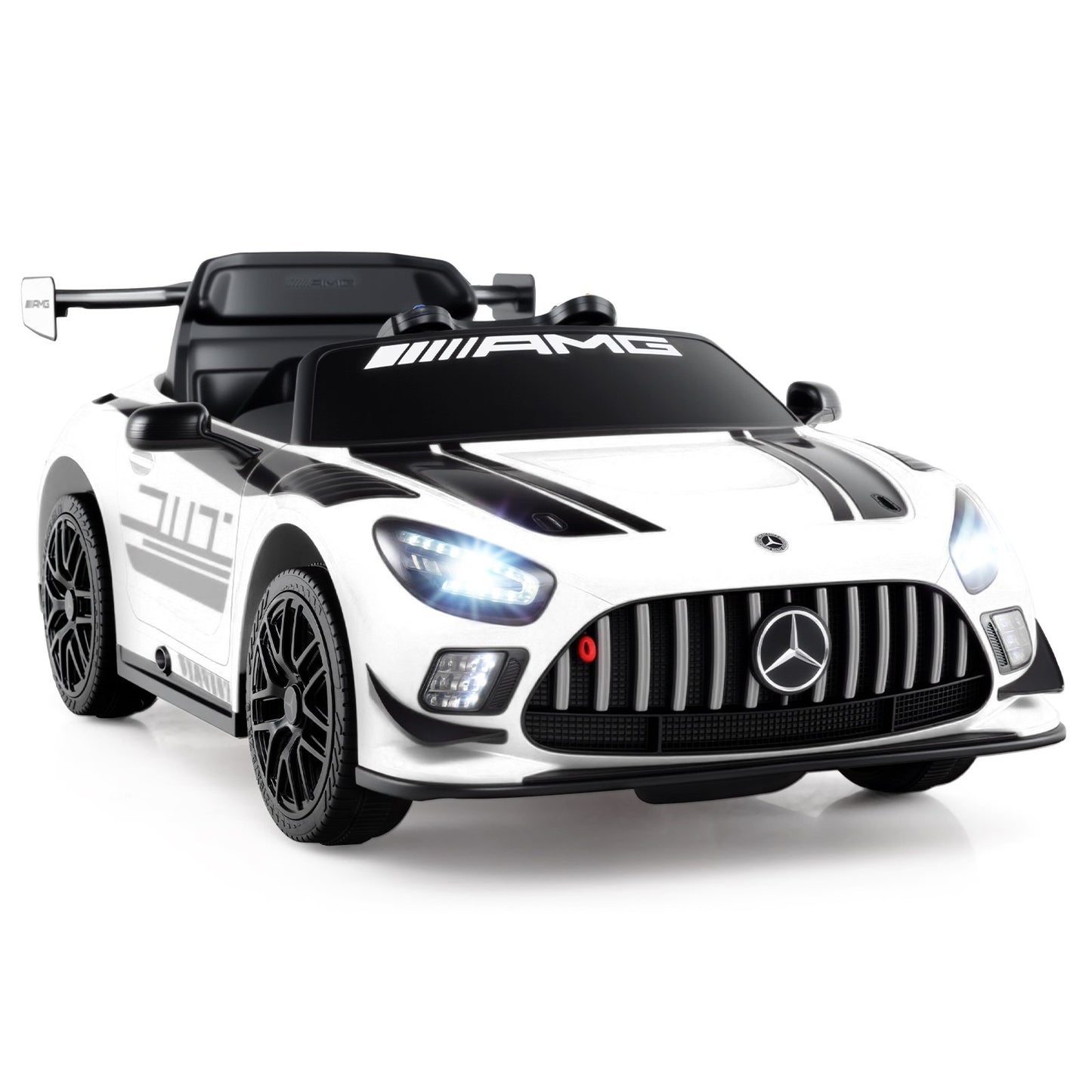 12V Kids Ride-On Car Mercedes-AMG GT3 Licensed with Adjustable Speed-Black