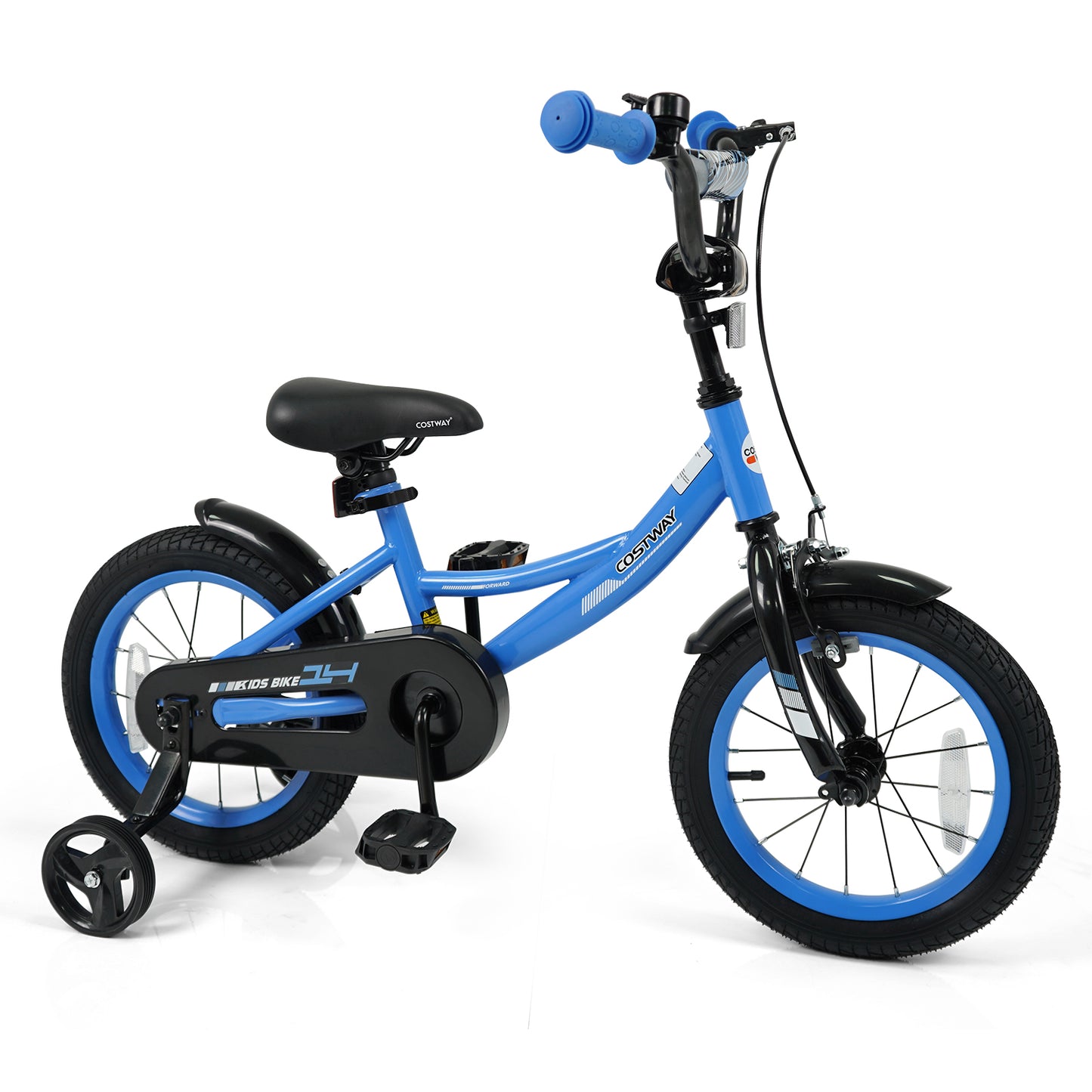 12/14/16/18 Inches Kids Bike with Removable Training Wheels and Adjustable Seatfor 3-8 Years Old Navy-12 inches