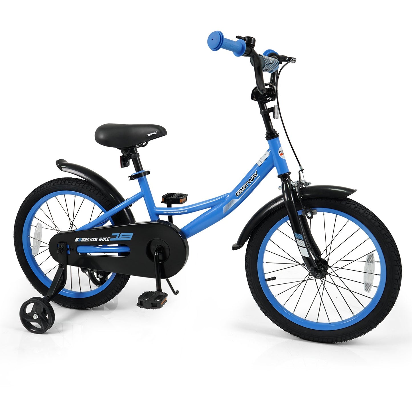 12/14/16/18 Inches Kids Bike with Removable Training Wheels and Adjustable Seatfor 3-8 Years Old Navy-12 inches