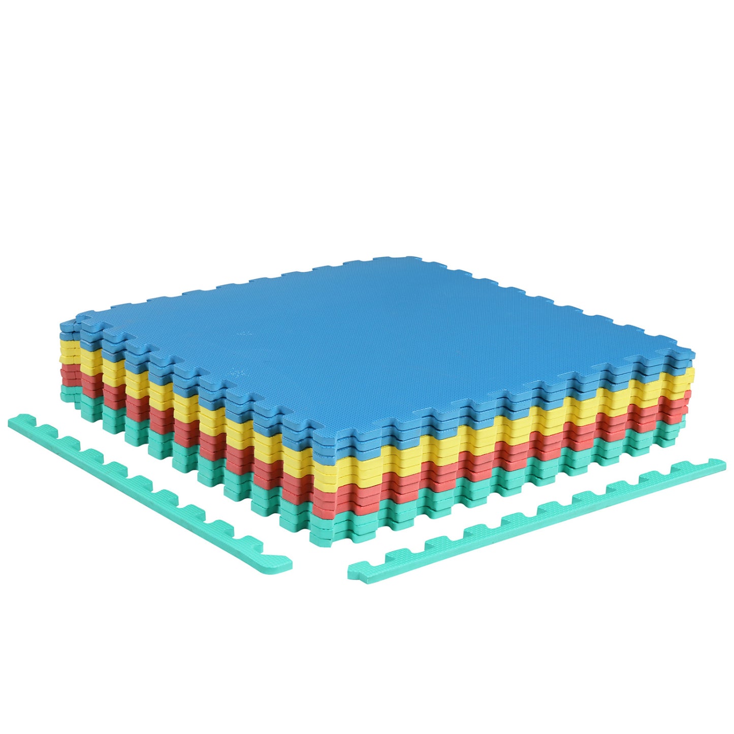 12-pack black non-slip interlocking EVA foam floor tiles for home decor, providing cushioned, safe flooring solution.