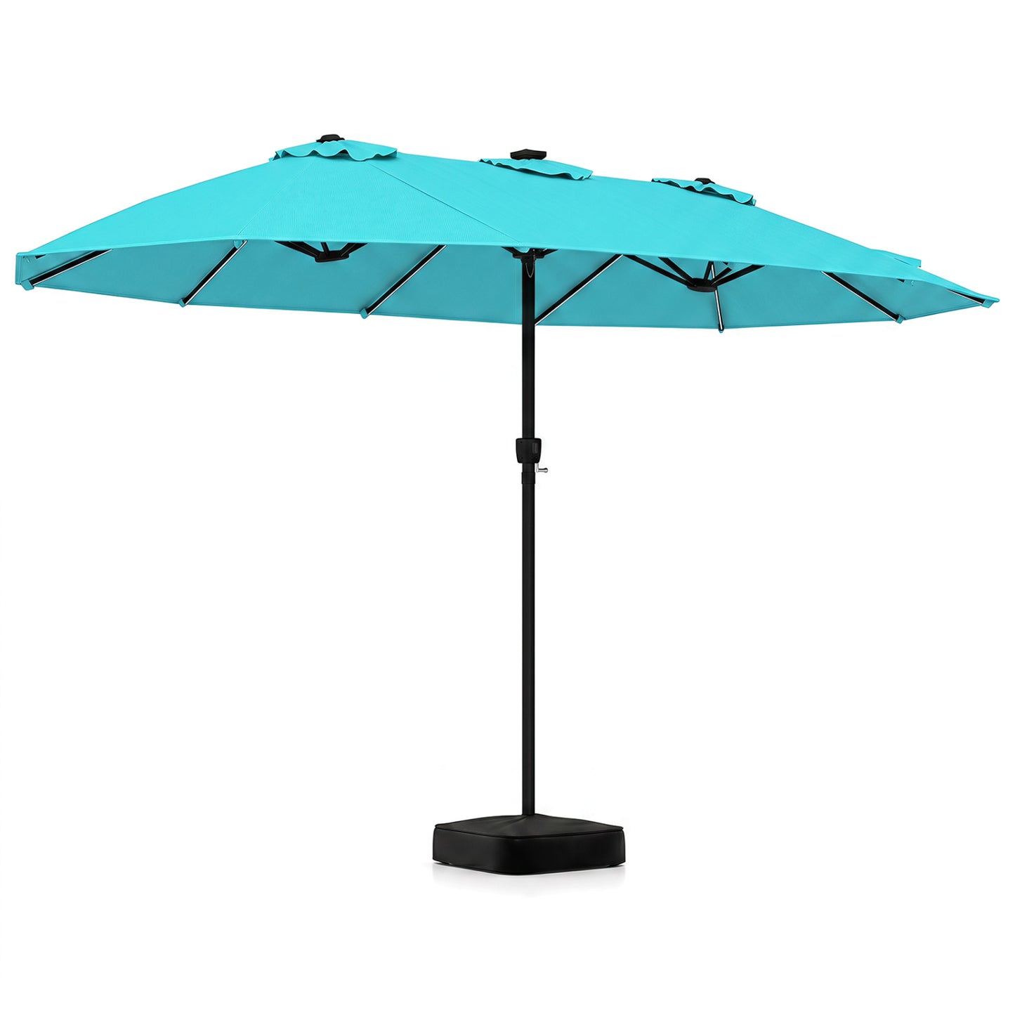 15.5FT Extra-Large Patio Umbrella with Base 12 Reinforced Ribs-Beige