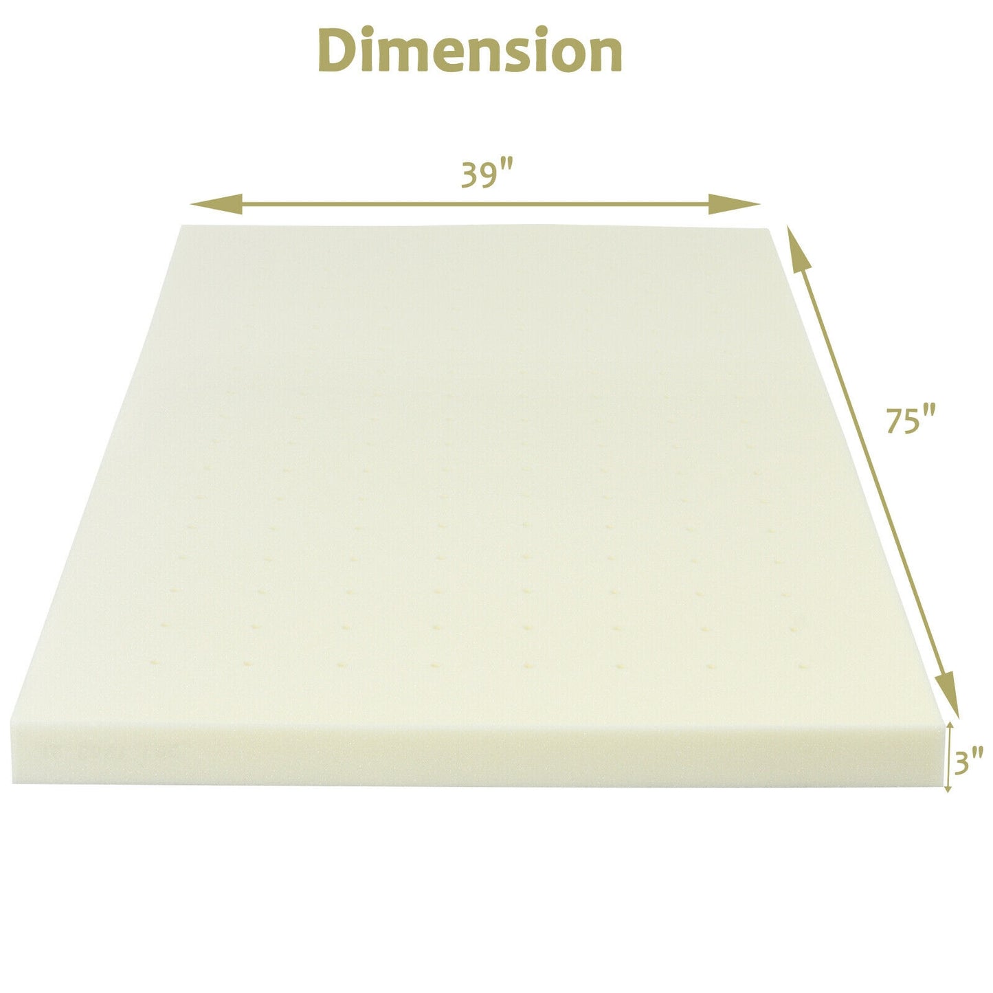 3-Inch Bed Mattress Topper Air Cotton for All Night’s Comfy Soft Mattress Pad-Twin Size
