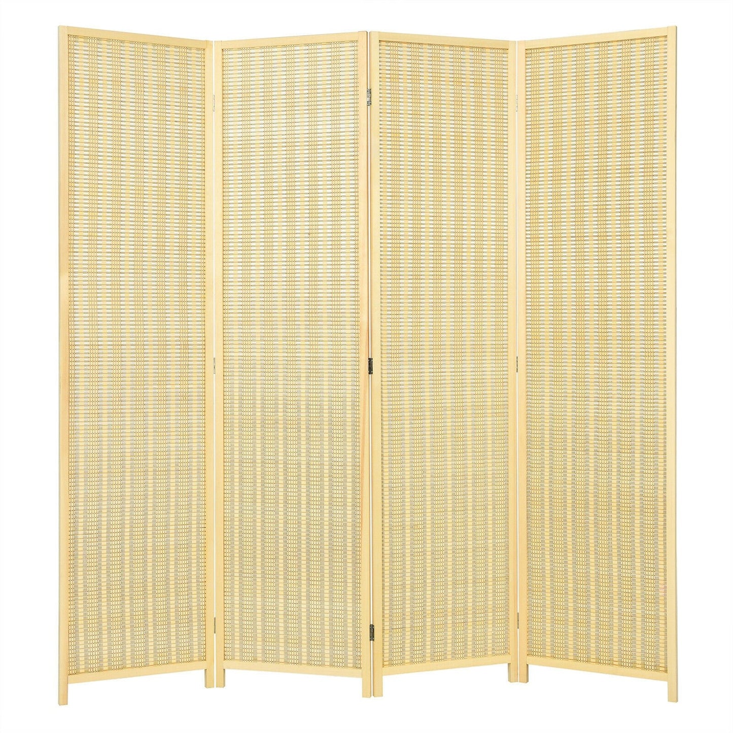 6 ft 4 Panel Portable Folding Room Divider Screen-Natural