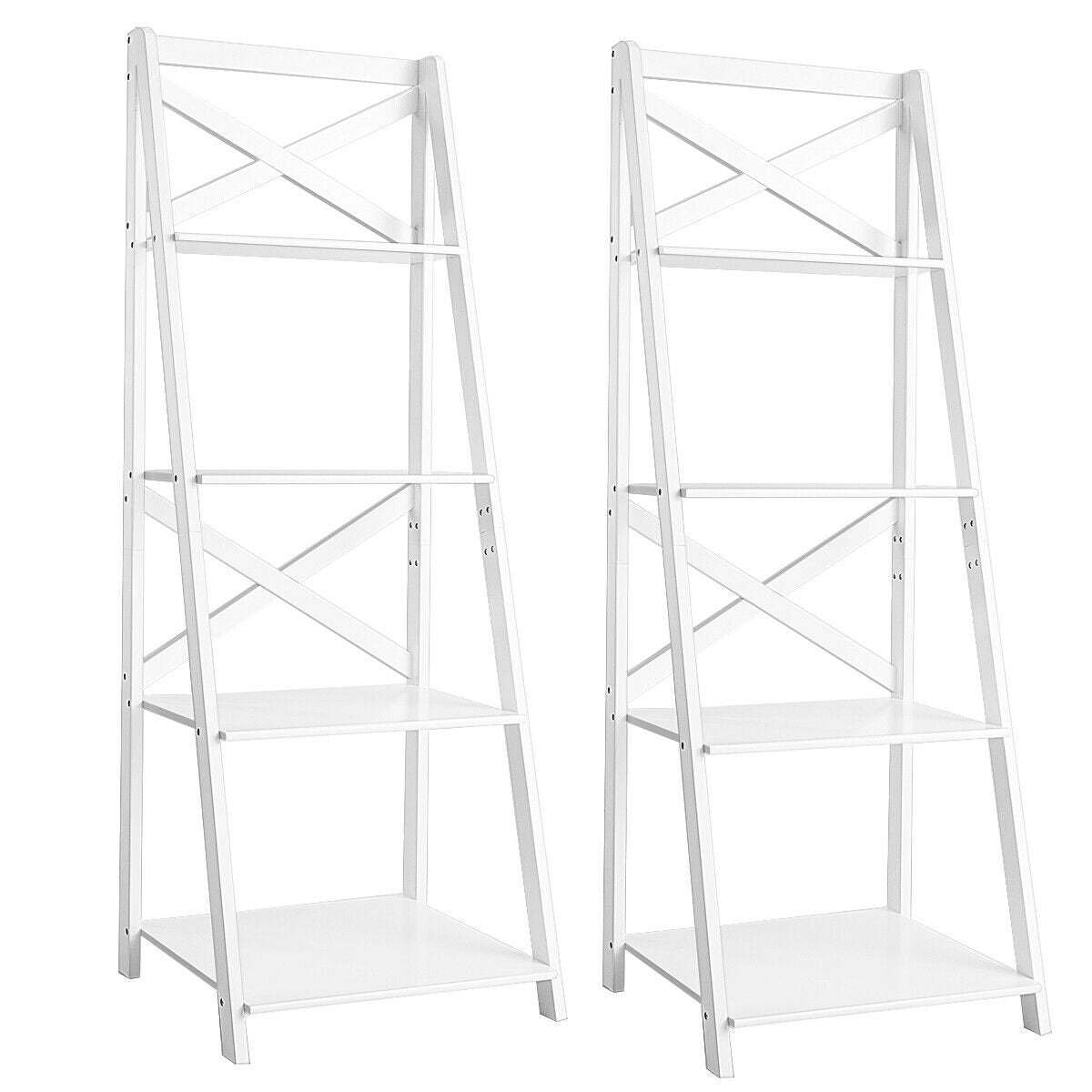 4-Tier Wood Display Storage Bookshelf-Black