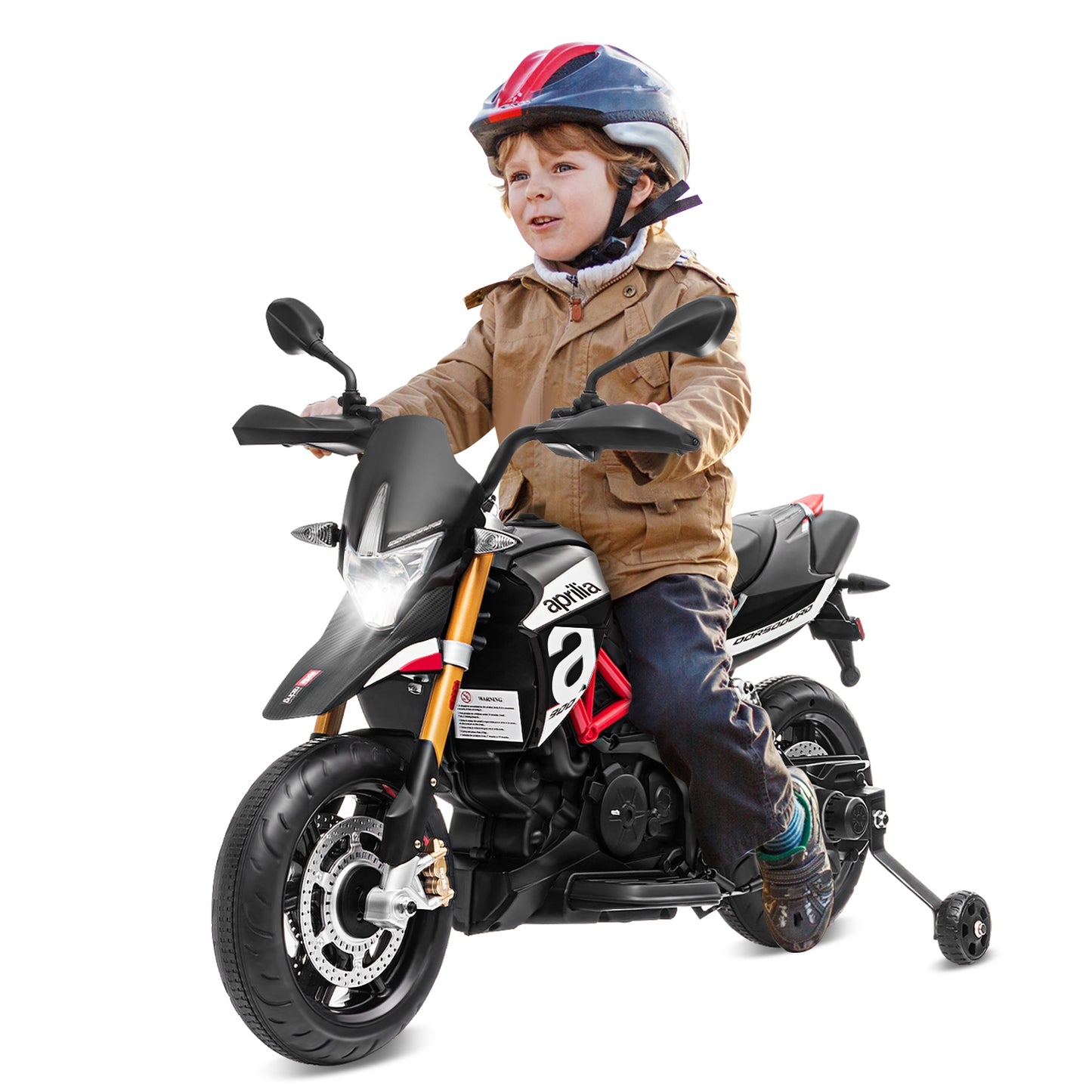 Aprilia Licensed 12V Kids Ride-On Motorcycle-Black