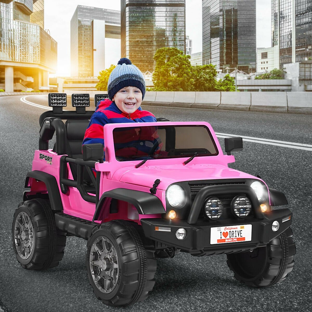12V 2-Seater Ride on Car Truck with Remote Control and Storage Room-Black