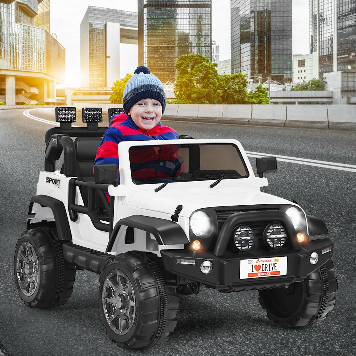 12V 2-Seater Ride on Car Truck with Remote Control and Storage Room-Black