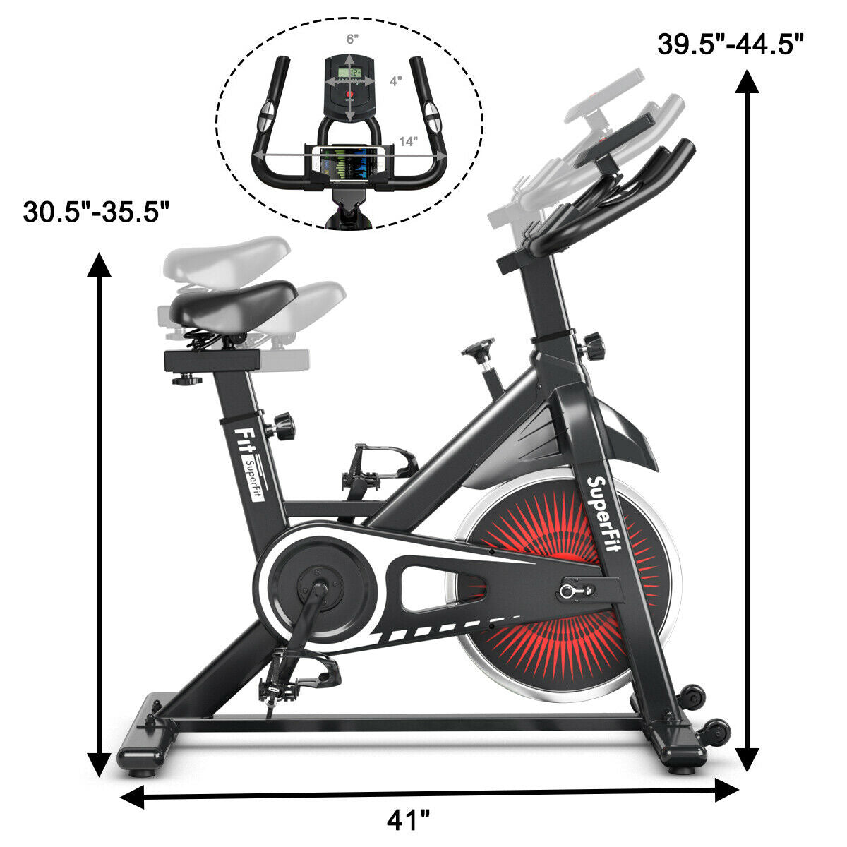 Adjustable Indoor Silent Belt Drive Resistance Cycling Stationary Bike