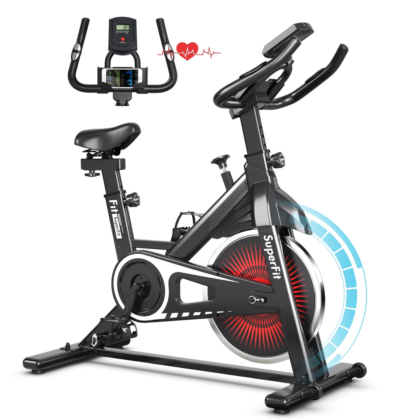 Adjustable Indoor Silent Belt Drive Resistance Cycling Stationary Bike