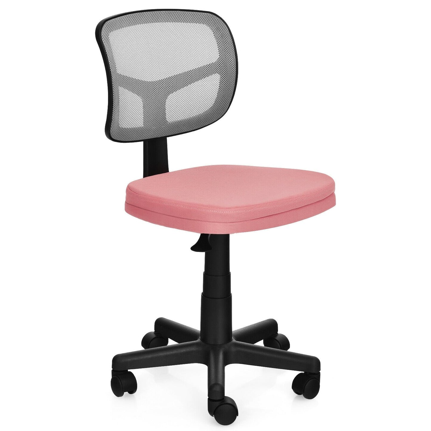 Armless Computer Chair with Height Adjustment and Breathable Mesh for Home Office-Black