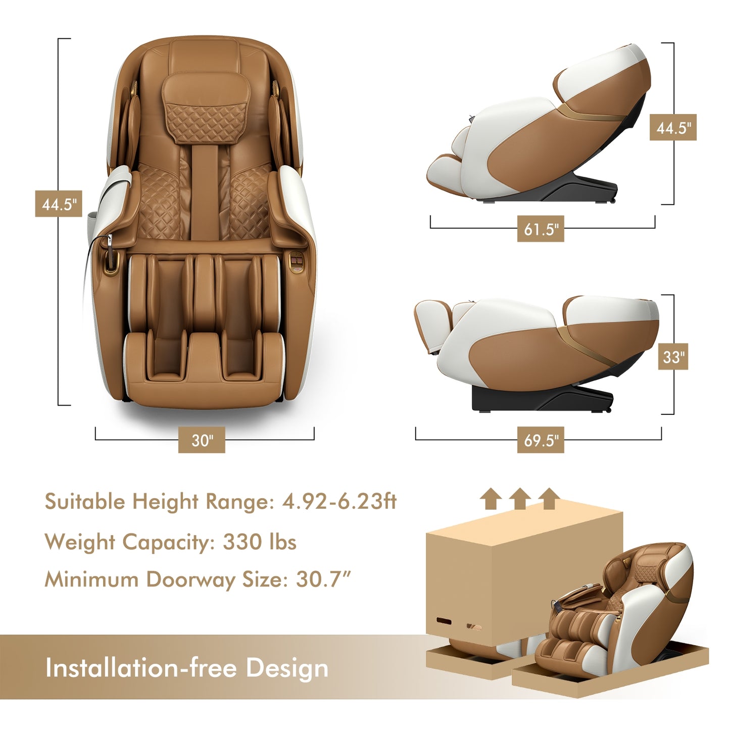Relaxe Zero Gravity Shiatsu Massage Chair with Heating (SL-Track)-Peru