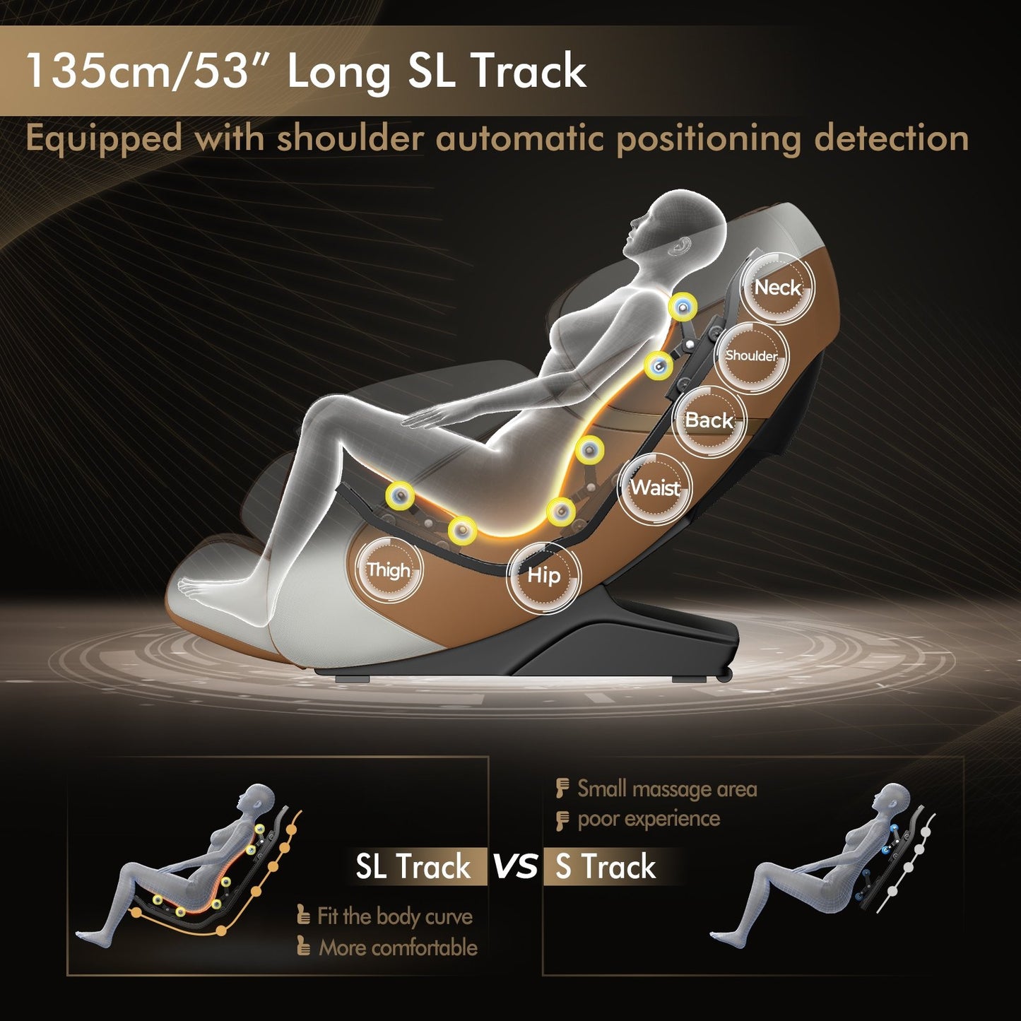 Relaxe Zero Gravity Shiatsu Massage Chair with Heating (SL-Track)-Peru