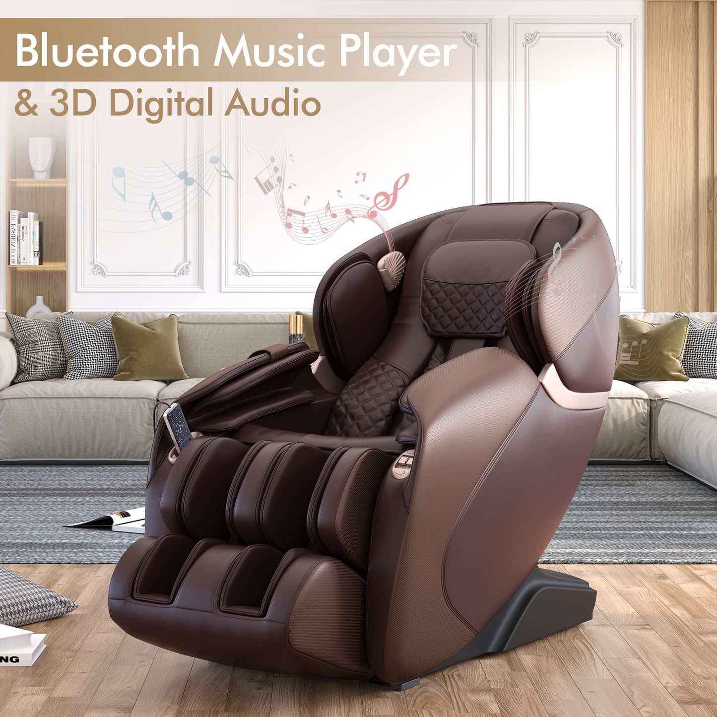 Relaxe Zero Gravity Shiatsu Massage Chair with Heating (SL-Track)-Brown