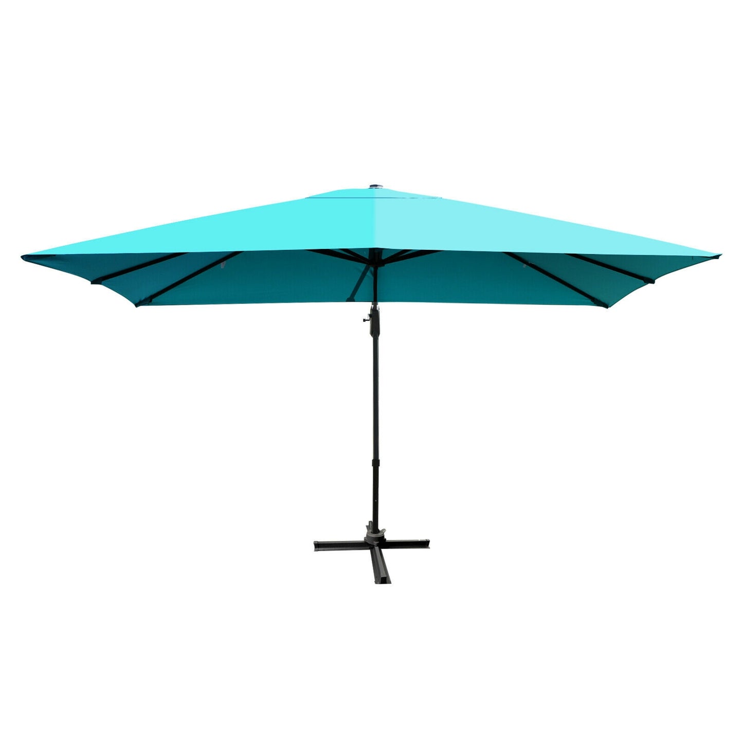 10 x13 Feet Rectangular Cantilever Umbrella with 360° Rotation Function-Turquoise