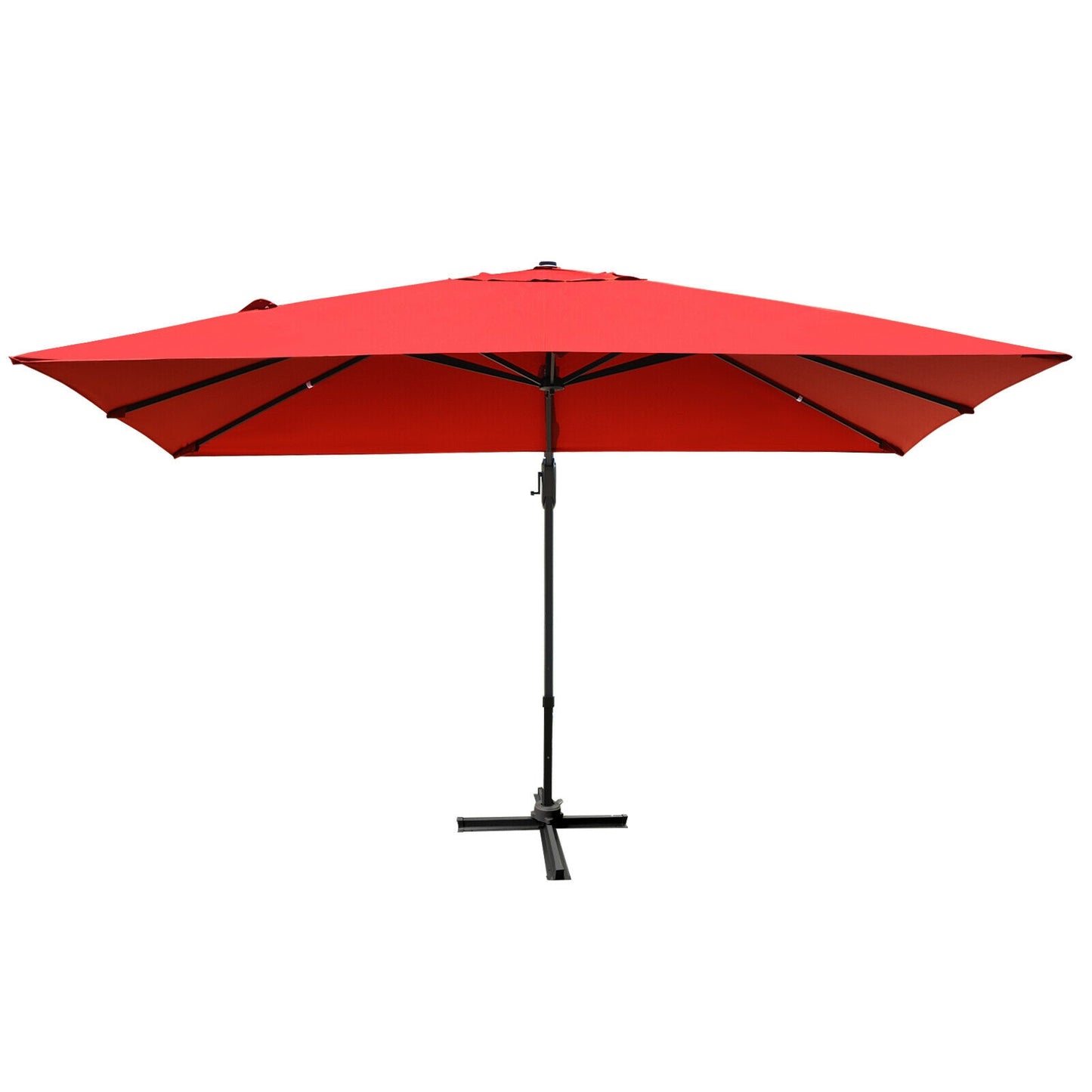 10 x13 Feet Rectangular Cantilever Umbrella with 360° Rotation Function-Orange