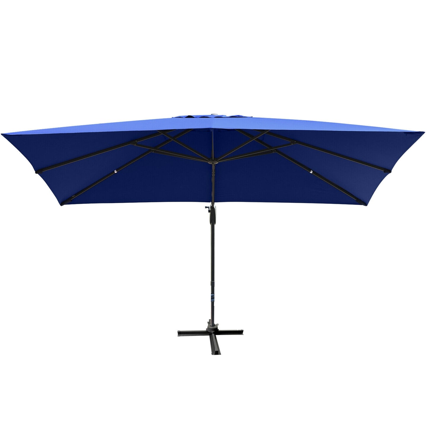10 x13 Feet Rectangular Cantilever Umbrella with 360° Rotation Function-Navy
