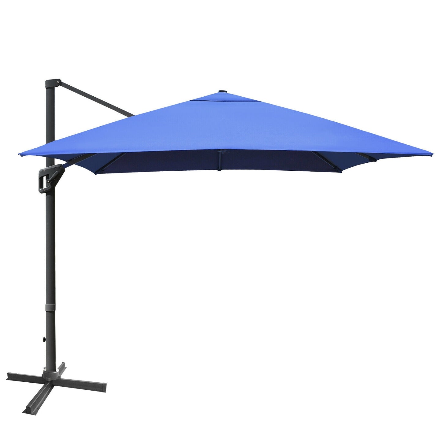 10 x13 Feet Rectangular Cantilever Umbrella with 360° Rotation Function-Navy