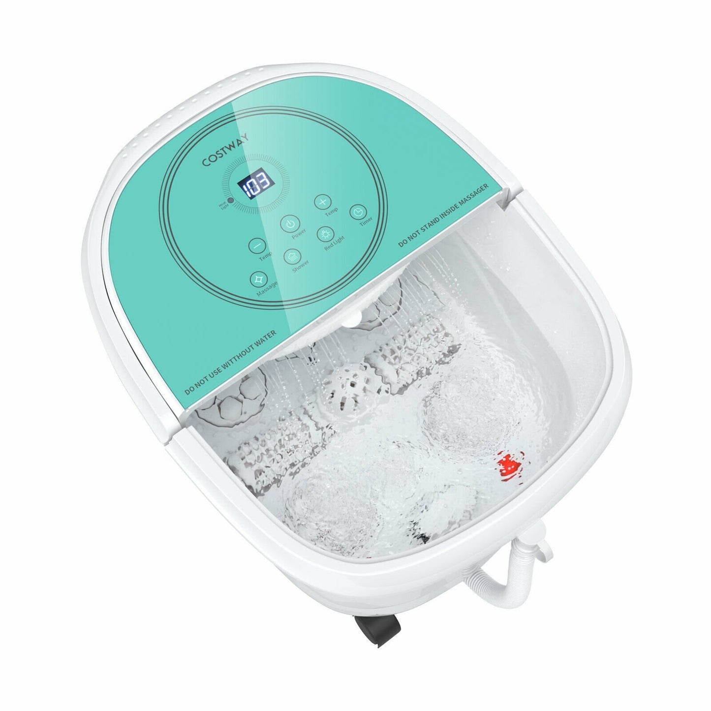 Foot Spa Bath Massager with 3-Angle Shower and Motorized Rollers-Blue