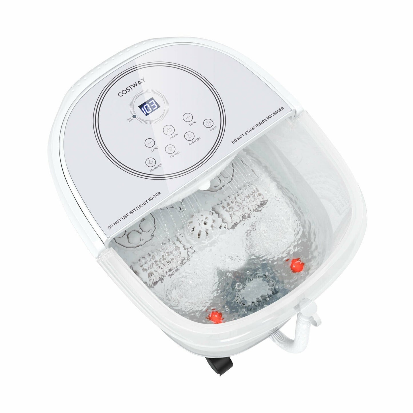 Foot Spa Bath Massager with 3-Angle Shower and Motorized Rollers-Blue