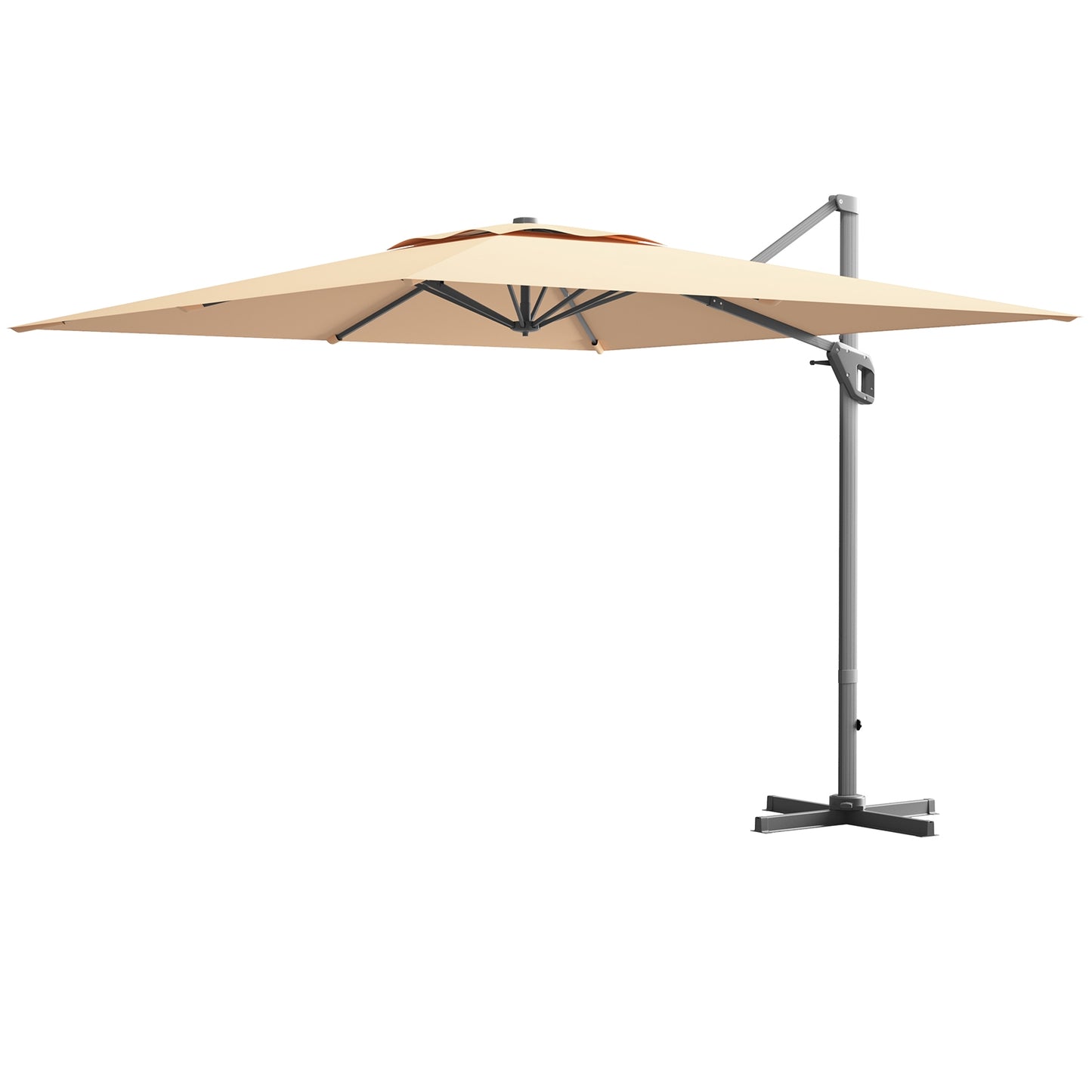 10 x 10 Feet Patio Offset Cantilever Umbrella with Aluminum 360-degree Rotation Tilt-Beige