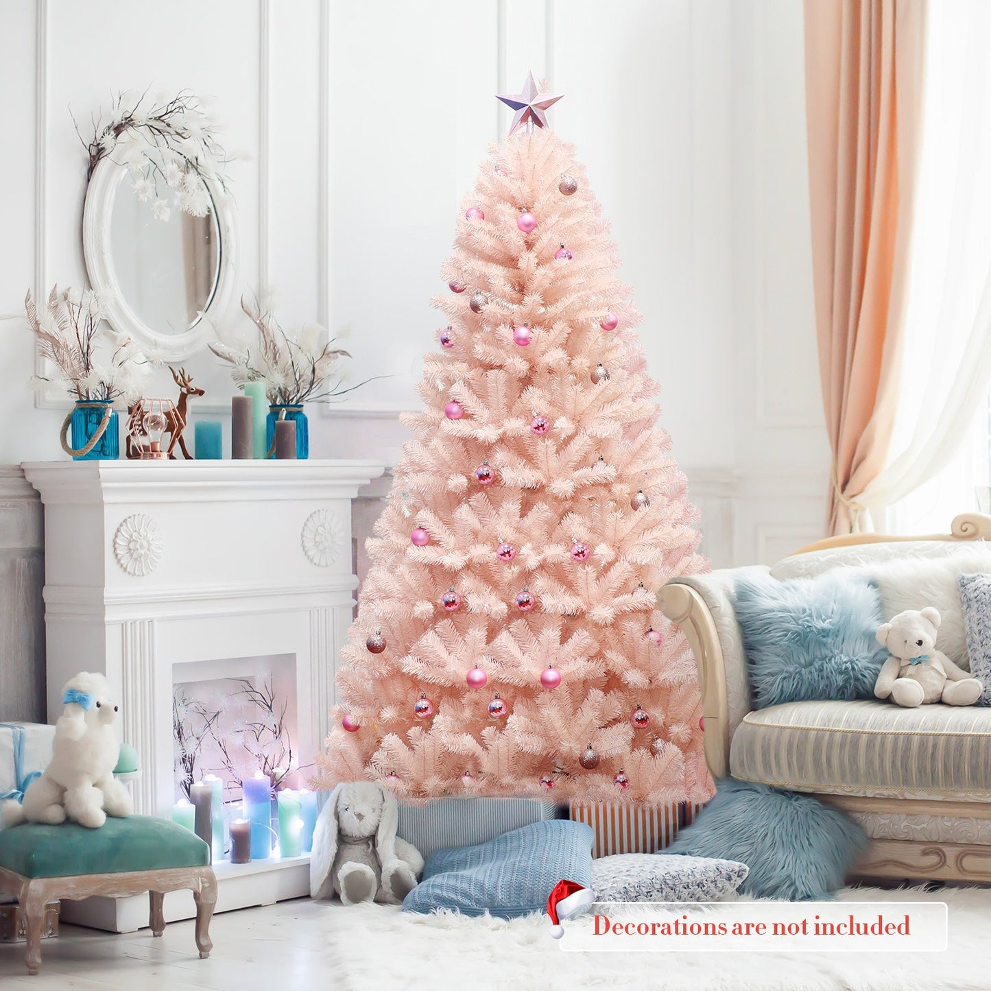 6/7 Feet Artificial Christmas Tree Hinged Full Fir Tree-7 ft