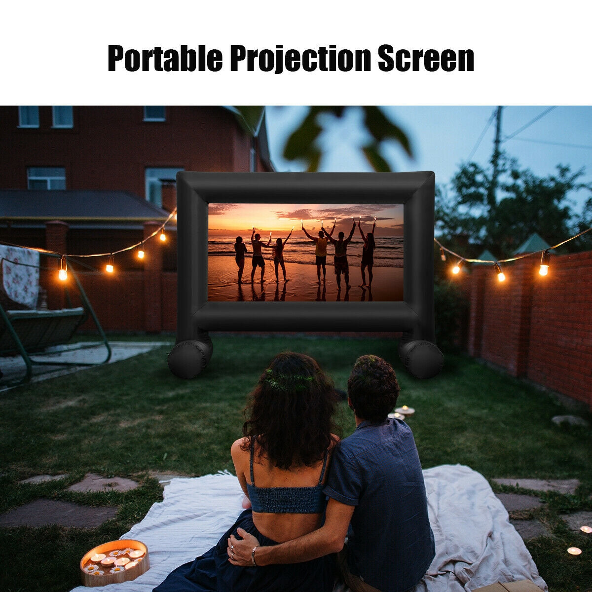 Inflatable Outdoor Movie Projector Screen with Blower-14'