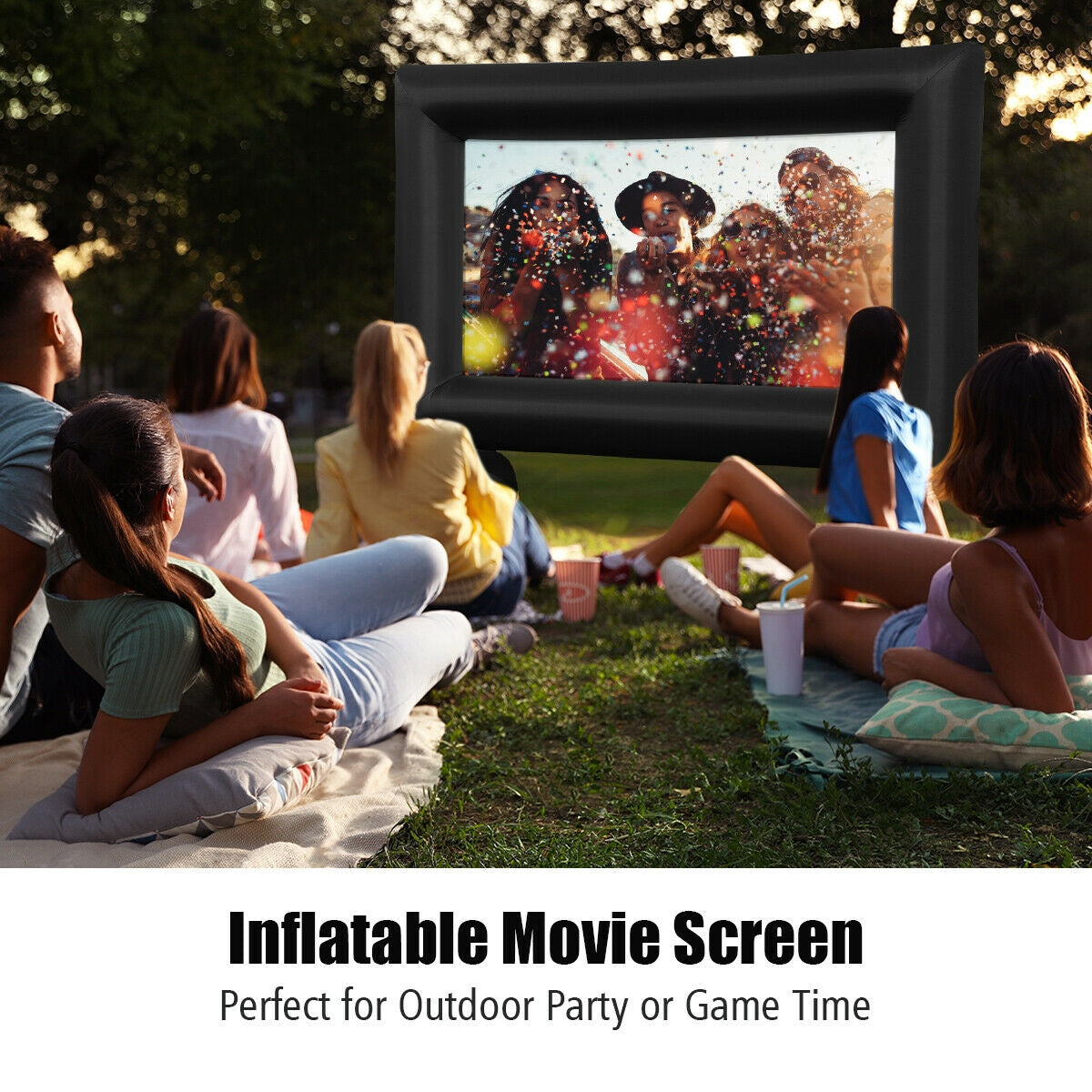 Inflatable Outdoor Movie Projector Screen with Blower-14'