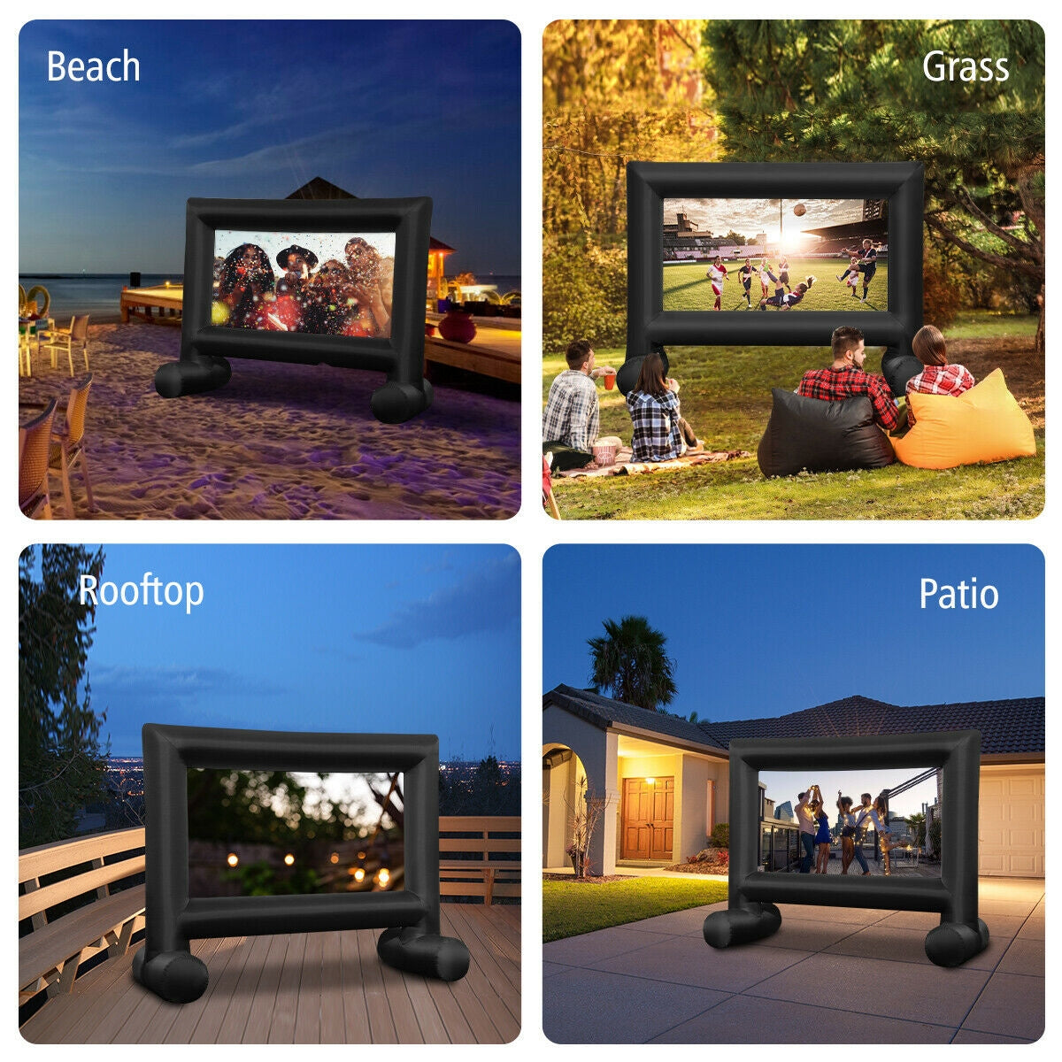 Inflatable Outdoor Movie Projector Screen with Blower-14'