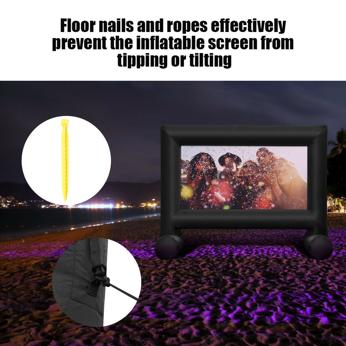 Inflatable Outdoor Movie Projector Screen with Blower and Carrying Bag-18'