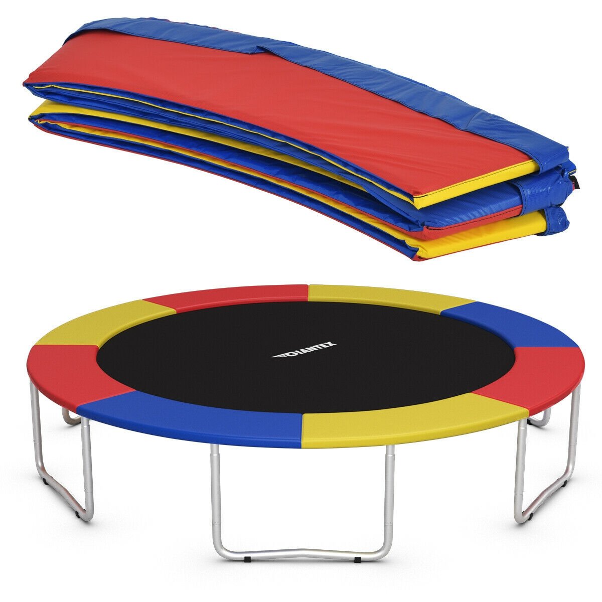 10Ft Waterproof Safety Trampoline Bounce Frame Spring Cover Outdoor/Indoor-Multicolor