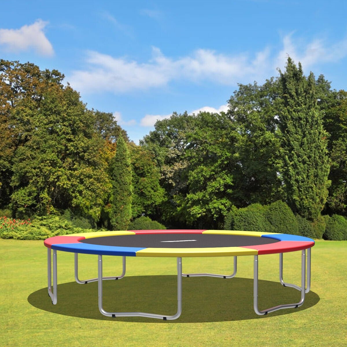 10Ft Waterproof Safety Trampoline Bounce Frame Spring Cover Outdoor/Indoor-Multicolor