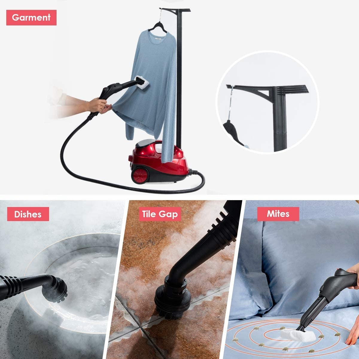 2000W Heavy Duty Multi-purpose Steam Cleaner Mop with Detachable Handheld Unit-Blue