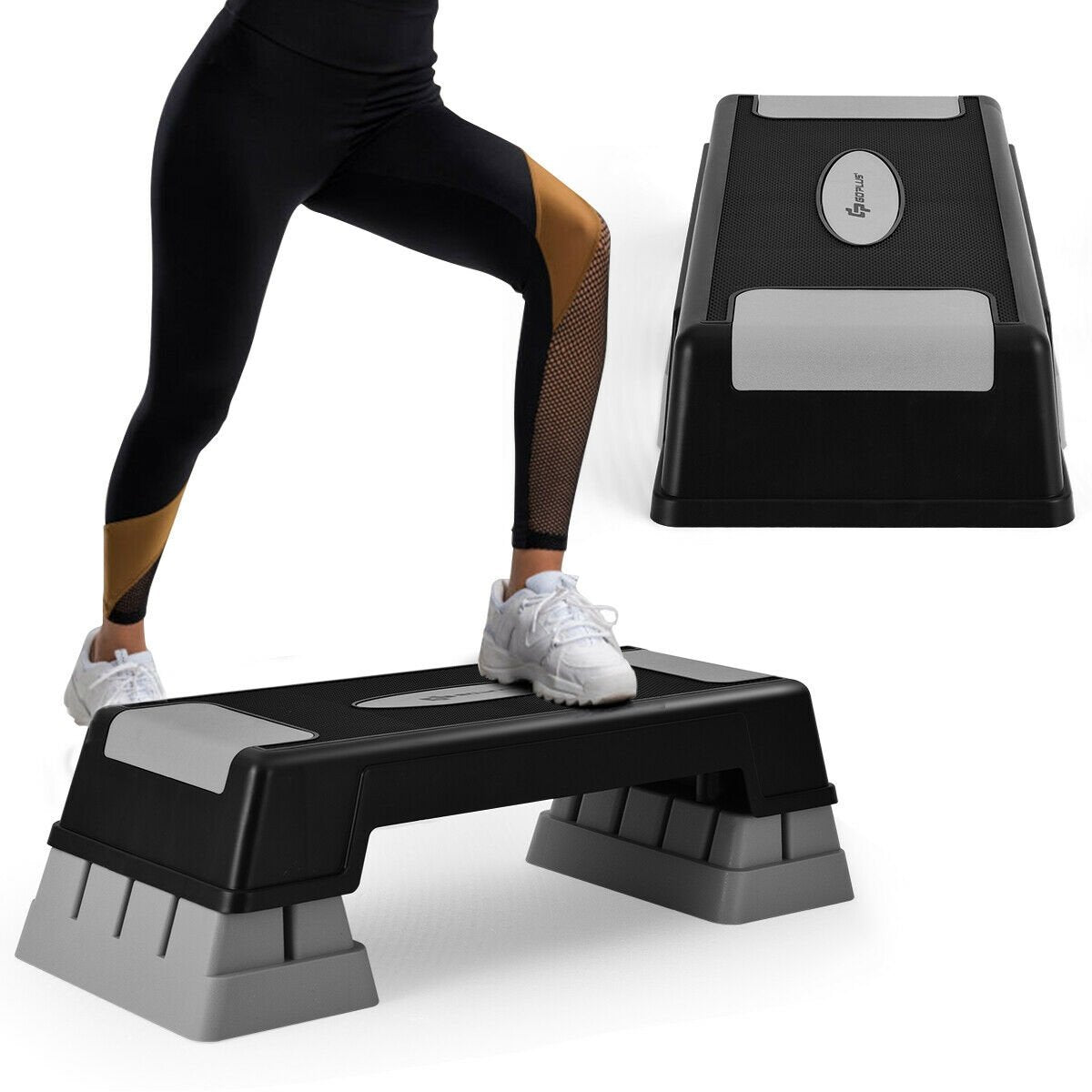 Aerobic Exercise Stepper Trainer with Adjustable Height-Blue