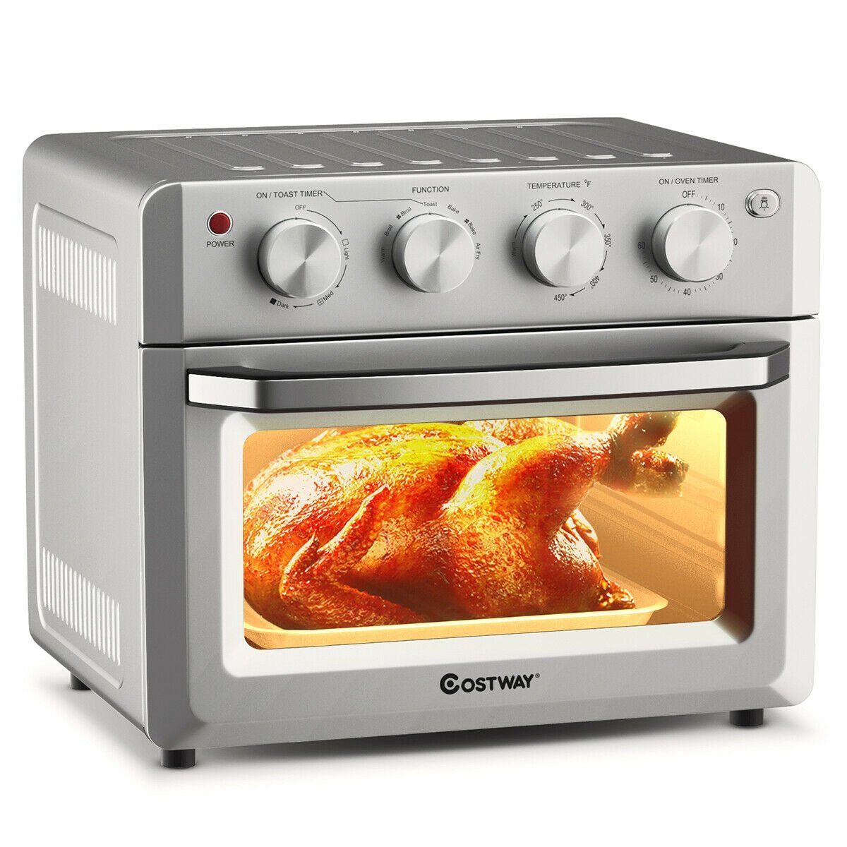 19 Qt Dehydrate Convection Air Fryer Toaster Oven with 5 Accessories-Green
