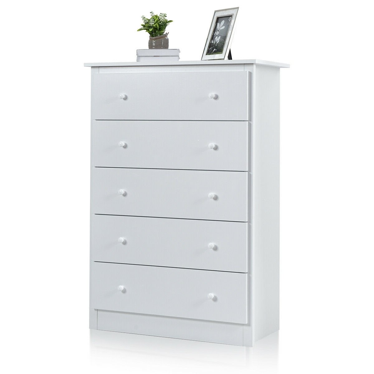 Functional Storage Organized Dresser with 5 Drawer-Brown