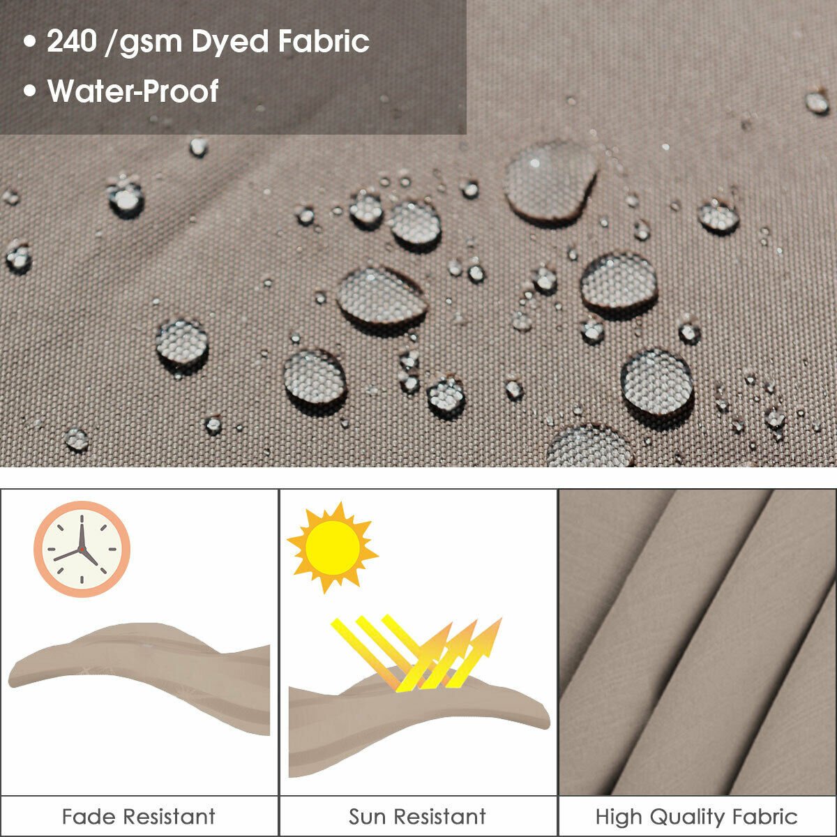 11 Feet Patio Offset Cantilever Umbrella 360° Rotation Aluminum Tilt-Beige