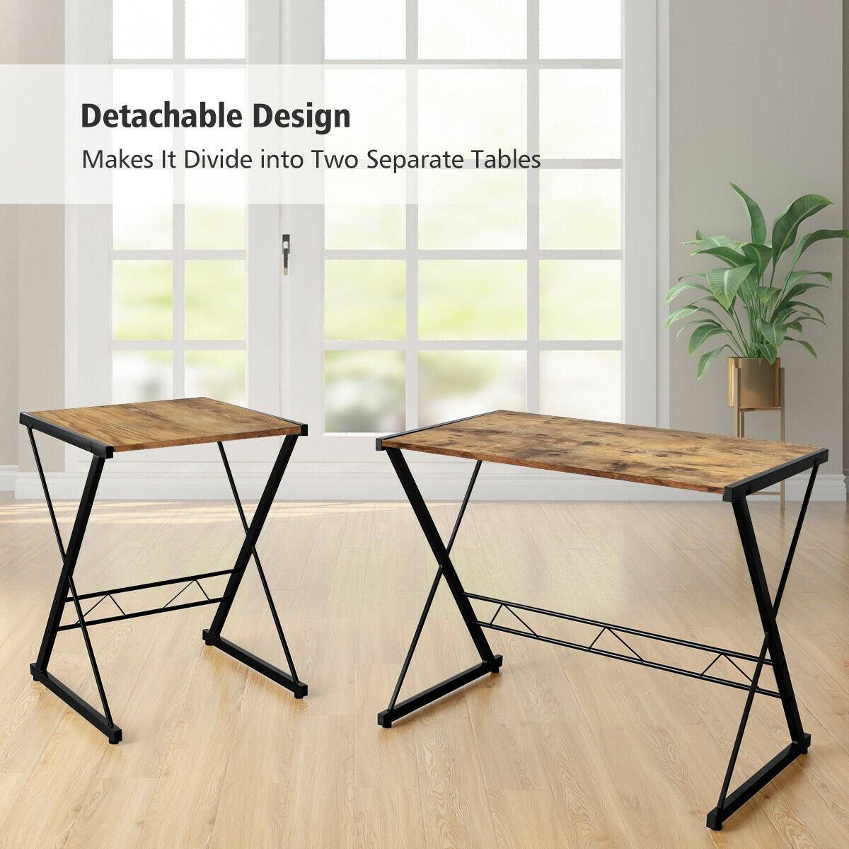 L-Shaped Computer Gaming Desk with Monitor Stand and Host Tray-Black