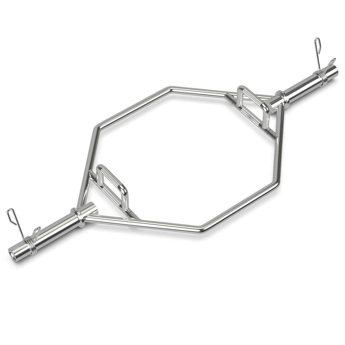 56 Inch Olympic Hexagon Deadlift Trap Bar with Folding Grips Powerlifting-Black