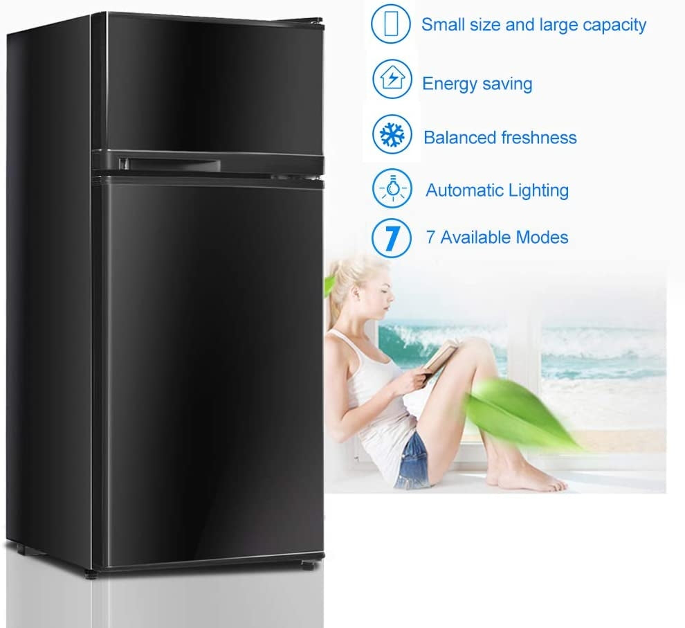 2 Doors Cold-rolled Sheet Compact Refrigerator-Black - Direct by Wilsons Home Store