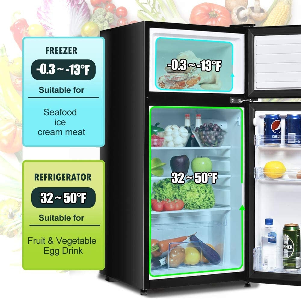 2 Doors Cold-rolled Sheet Compact Refrigerator-Black - Direct by Wilsons Home Store