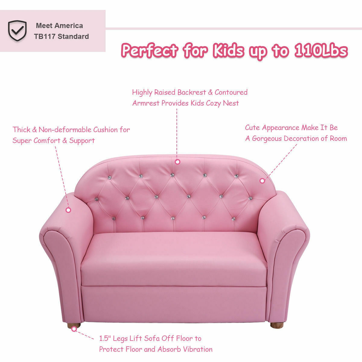 Kids Princess Armrest Chair Lounge Couch - Direct by Wilsons Home Store