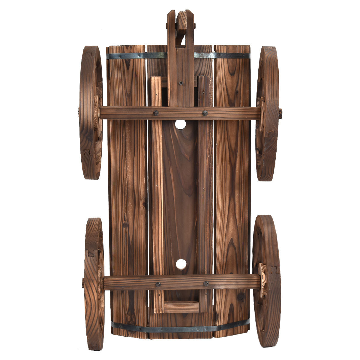 Wood Wagon Planter Pot Stand with Wheels - Direct by Wilsons Home Store