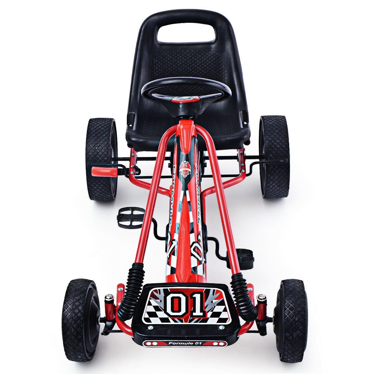 4 Wheels Kids Ride On Pedal Powered Bike Go Kart Racer Car Outdoor Play Toy-Red - Direct by Wilsons Home Store