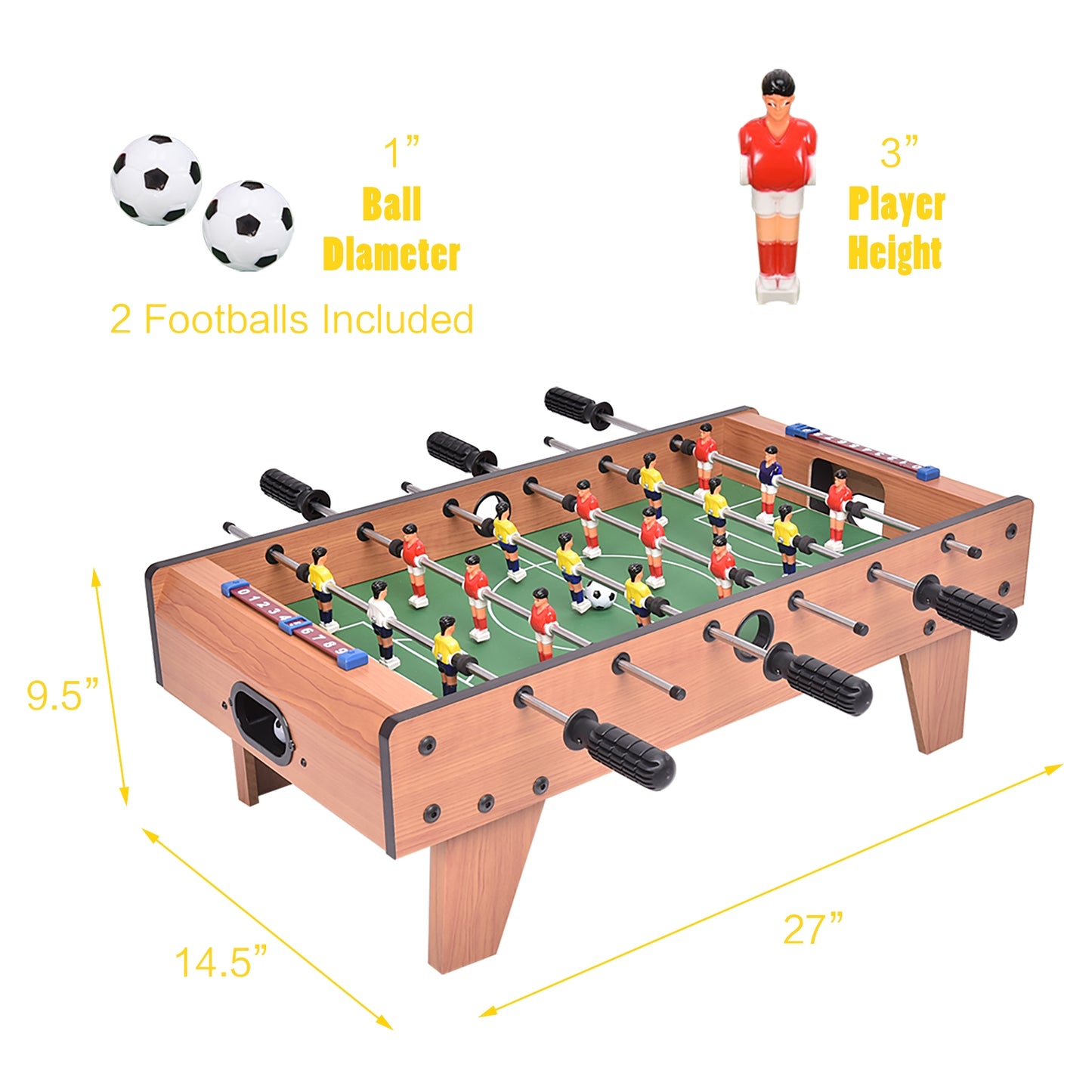27 Inch Indoor Competition Game Foosball Table with Legs - Direct by Wilsons Home Store