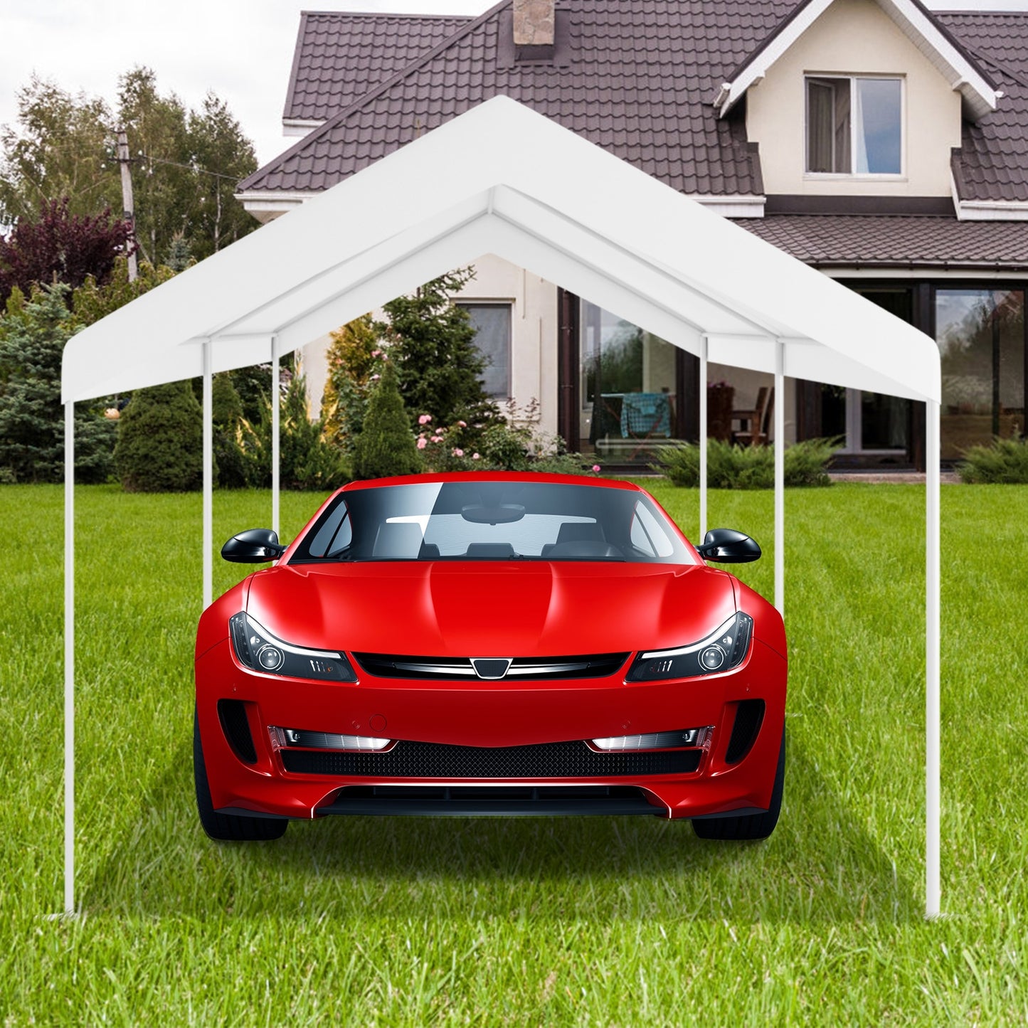 10 x 20 Feet Steel Frame Portable Car Canopy Shelter - Direct by Wilsons Home Store