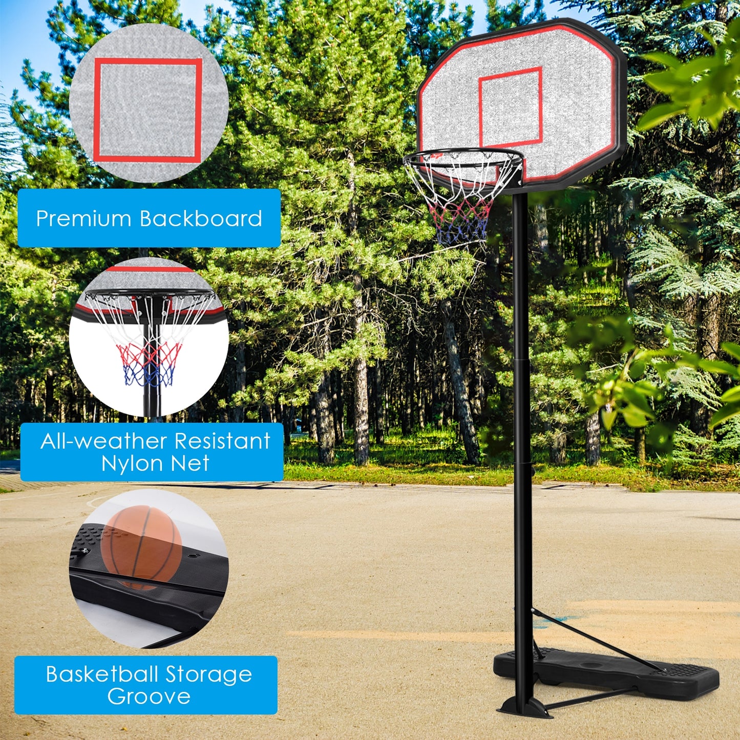 43 Inch Indoor Outdoor Height Adjustable Basketball Hoop - Direct by Wilsons Home Store