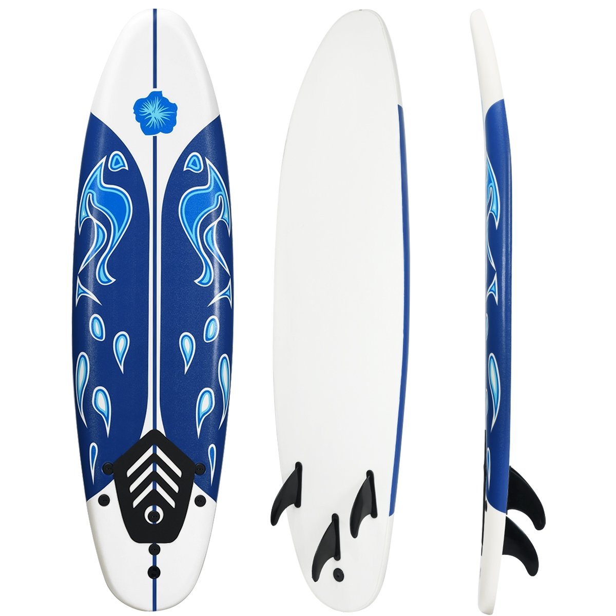 6 Feet Surfboard with 3 Detachable Fins-Red