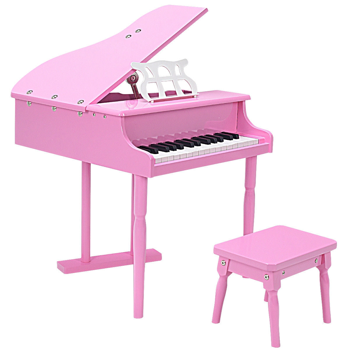 Musical Instrument Toy 30-Key Children Mini Grand Piano with Bench-Pink - Direct by Wilsons Home Store